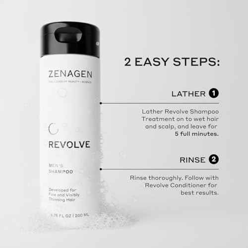 ZENAGEN Revolve Men's Trio Kit for Fine & Visibly Thinning Hair | Shampoo + Densifying Serum + Flexture Paste, Plant-Based 1 ea