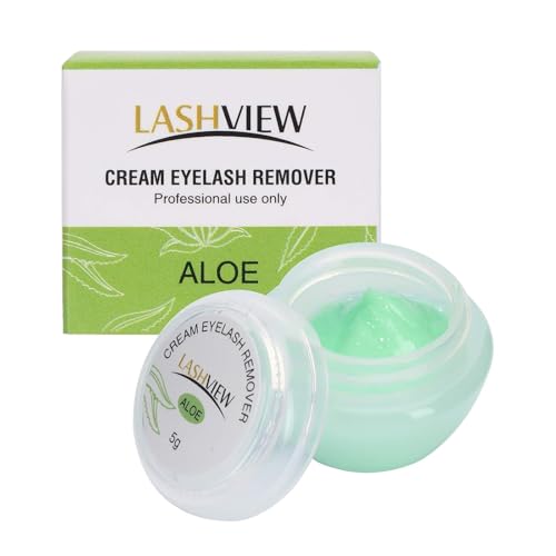 LASHVIEW Eyelash Extension Remover Cream, Light Aloe Flavor Cream,Eyelash Adhesive Remover, Professional Eyelash Extensions Remover for Salon,5g