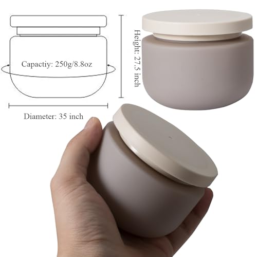 Qeuly 8.8 oz Plastic Jars with Lids - 2 Pcs Leakproof Containers