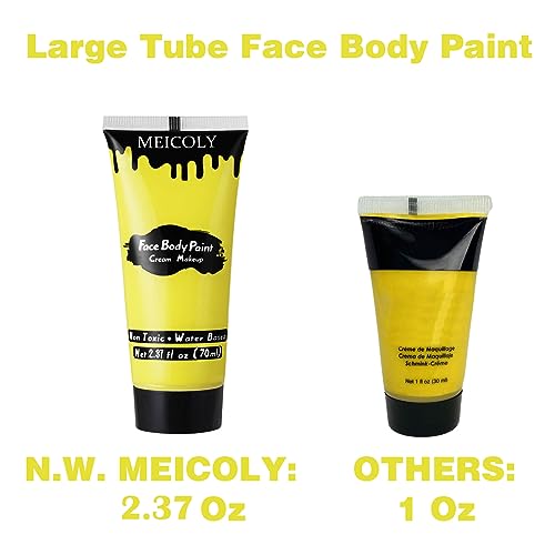 MEICOLY Yellow Face Body Paint - 2.37Oz Washable Makeup for Cosplay