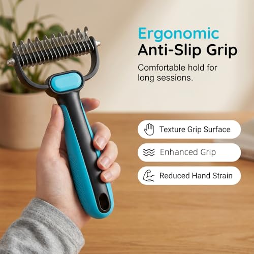 Double-Sided Pet Grooming Rake for Cats & Dogs