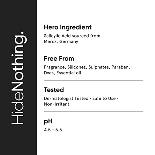 Minimalist 2% Salicylic Acid Face Wash for Oily, Acne Prone Skin | Anti Acne Face Wash With LHA & Zinc | Sulphate free Gentle BHA Liquid Exfoliant | For Women & Men | 3.4 Fl Oz / 100 ml