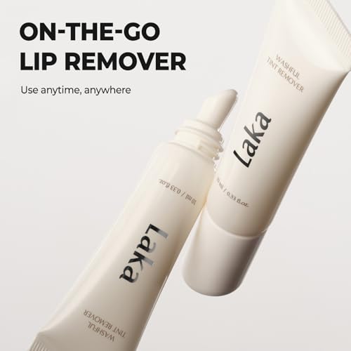 Laka Washful Lip Tint Remover, 10ml/ 0.33 fl.oz, Mild & Easy Lip Stain Removing Gel, Cleanser for Lips, Remove Dead Skin, Daily Use for Sensitive Skin, Korean Skincare