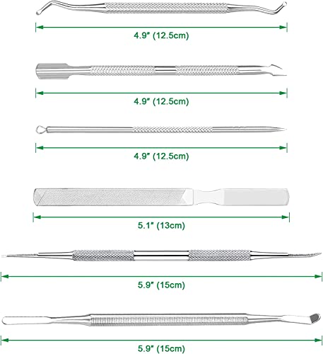 6-Pack Ingrown Toenail Removal Tool Kit - Stainless Steel Pedicure Set
