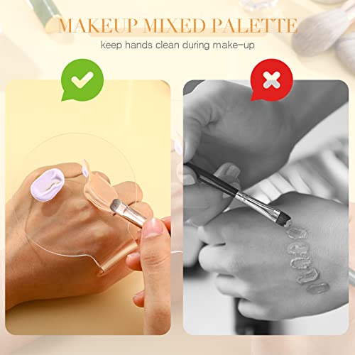 2Pc Acrylic Makeup Mixing Palette - Clear Hand Blending Tray