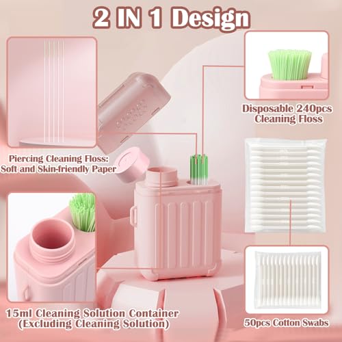 Ear Piercing Cleaning Kit with 240 Cleaning Threads & Cotton Swabs
