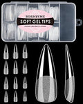 Soft Gel Nail Tips Stiletto 120PCS Pre-Shaped Full Cover