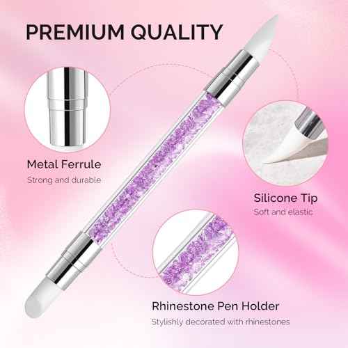 MelodySusie 5 Pcs Nail Art Sculpture Pen Acrylic Dual Tipped Brushes for Resin Nail Art Tools for Design Foil Carving Drawing Effect Shaping