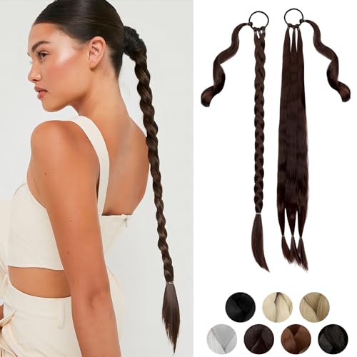 Cephermer 26''/30'' Braided Ponytail Extension - Natural Soft Synthetic Hair