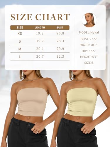 Trendy Queen Crop Tops for Women Bandeau Strapless Summer Vacation Outfits 2024 Sexy Tube Going Out Tops Basic Backless Cute Sleeveless Slim Fit Teen Girls Clothes Wine Red