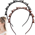 Lekgavd 2-Pack Double Layer Hairpin Braided Headbands with Clips for Women