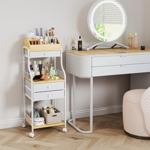 HapiRm Makeup Organizer Cart with Drawers – Vanity Storage for Skincare & Cosmetics