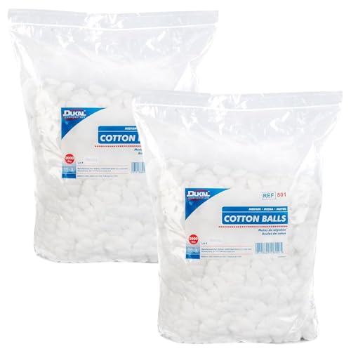 Dukal Medium White Cotton Balls - Non-Sterile 100% Cotton (4,000 Pack)