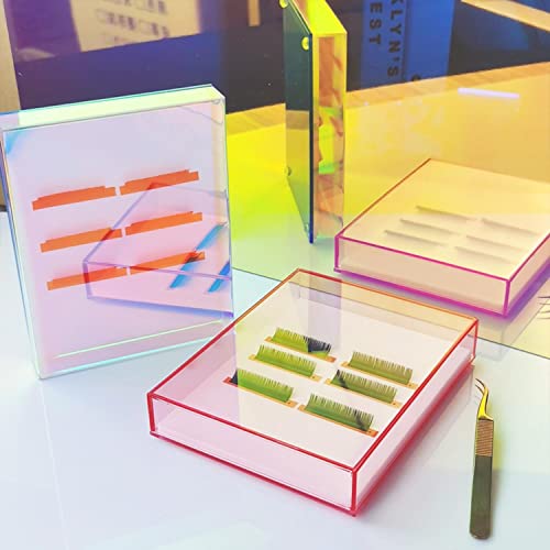 Eyelash Extension Pallet with Dustproof Cover - Acrylic Lash Tile Holder