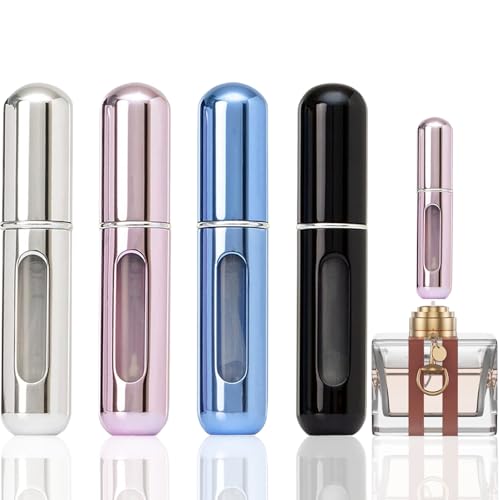 Mini Perfume Refillable Travel Spray Bottles 5ml Set - Leakproof & Portable