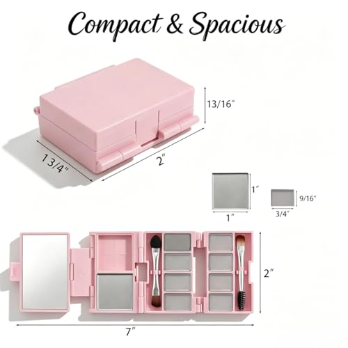 Magnetic Empty Makeup Palette 2 Pack with Mirror & Brushes