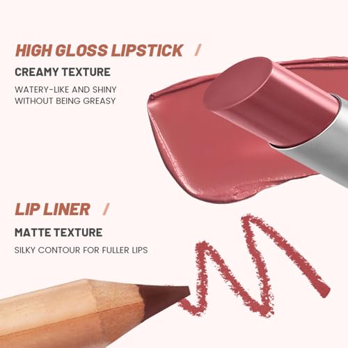 Erinde 2-in-1 Lip Liner & Gloss Combo Set - Waterproof