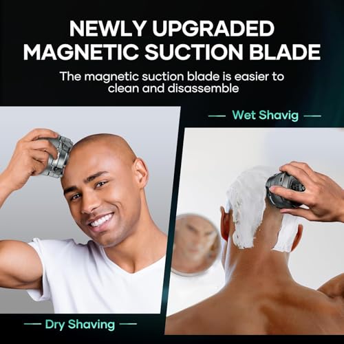 6D Head Shaver Replacement Blades Magnetic Floating Razor Heads, Christmas Gift Wet & Dry Compatible, Precision Shaving, Waterproof & Skin-Friendly, Easy Blade Replacement for 6D Electric Shaver