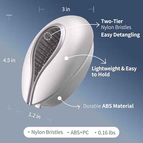 Uffy Spiral Shine Detangling Hair Brush for Wet & Dry Hair, Shower Detangler, Travel Brush ? Anti-Frizz Bristles, Tangle-Free, Reduces Breakage, Ergonomic Handle, Obsidian Black