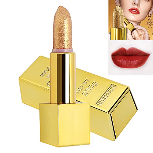 Sparkle Gold Bar Lipstick - Waterproof Long-Lasting Shimmer