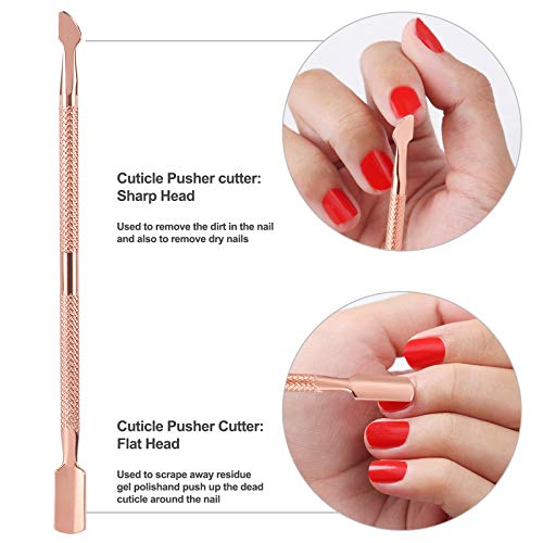 YINYIN 3-in-1 Cuticle Trimmer Set - Rose Gold Stainless Steel Tools