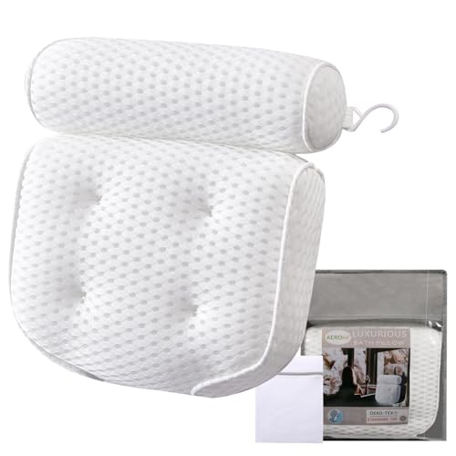 AEROiVi Bath Pillow - Neck & Head Support with 6 Suction Cups
