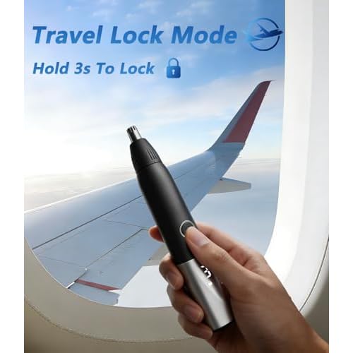 2026 New Upgrade Men's Nose and Ear Trimmer with LED Display ? Rechargeable Nose Hair Trimmer for Men, Eyebrow and face Trimmer, Powerful Motor & Dual-Edge Blades, Waterproof