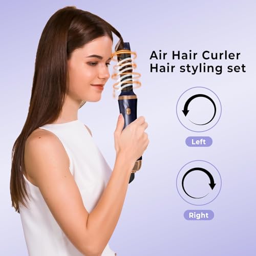 6-in-1 Hair Dryer Brush with Curling Iron & Negative Ion