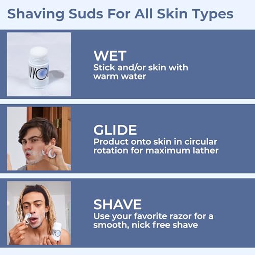 WYOS Shave Stick for Men ? Hydrating Glycerin Formula for Sensitive Skin, Smooth Glide for a Close Shave, Solid Shaving Cream Stick, Hands-Free, No Mess, Leak-Proof & TSA-Friendly