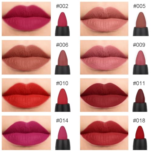 8Pcs Matte Lipstick Set - Velvet Crayon Lip Color Collection