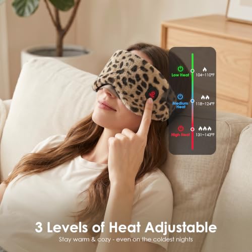 Heated Eye Mask with Rechargeable Battery & 3 Temperature Modes