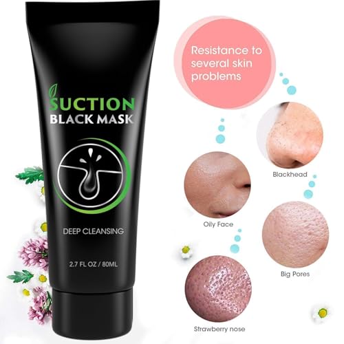 Blackhead Remover Mask, Activated Charcoal Peel Off Mask, Deep Face Clean for Men and Women, Pore Cleansing Nose and Face Care, Purifying Charcoal Mask, 80ML