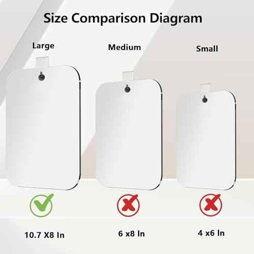 2 Pack Shower Mirror for Shaving, Shower Mirror for Shaving Men(Lager 10 x 7 Inch); Small Wall Mirrors for Showers, Shatterproof Plexiglass Makeup Mirrior, Travel Camping Showers Mirrors