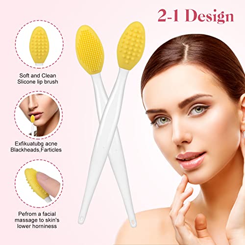 Facial Cleansing & Lip Scrub Brush Set - Silicone Face Mask & Lip Exfoliator