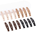 16 PCS Non-Slip Snap Hair Clips for Women - Black, Brown, Beige