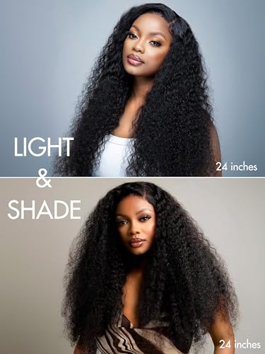 LUVME HAIR 22" Curly Human Hair 5x5 Lace Front Wig Pre-Cut
