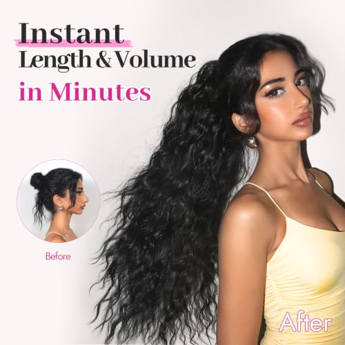 KooKaStyle 30 Inch Curly Ponytail Extension Drawstring Black