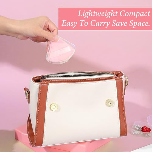 Triangle Makeup Puff Case - 12 Pack Portable Powder Holder