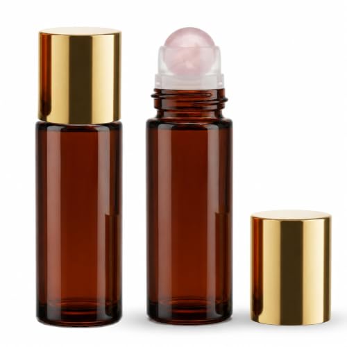 WAYDA 50ml Essential Oil Roller Bottle - Amber Glass, 2-Pack