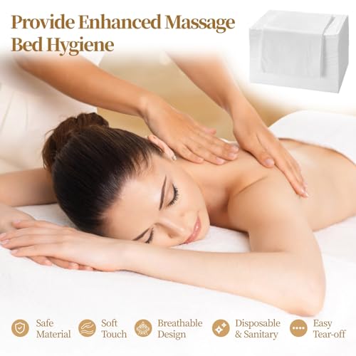 100PCS Disposable Massage Table Sheets, 71¡± x 31.5¡± Disposable Massage Bed Covers, Breathable Non-Woven Fabric Tattoo Bed Sheets, Single Use Hygiene Sheet for SPA Centers, Beauty Salons, Hotels