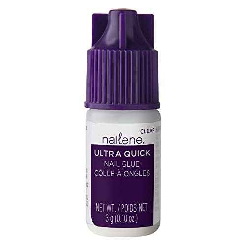 Nailene Ultra Quick Nail Glue - Durable, Easy to Apply False Nail Glue ? Repairs Natural Nails ? Quick-Drying Nail Adhesive Lasts Up to 7 Days - 3 g/0.10 oz - 6 Pack