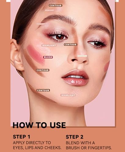 3-Piece Contour Stick Set with Brush & Sponge - Waterproof