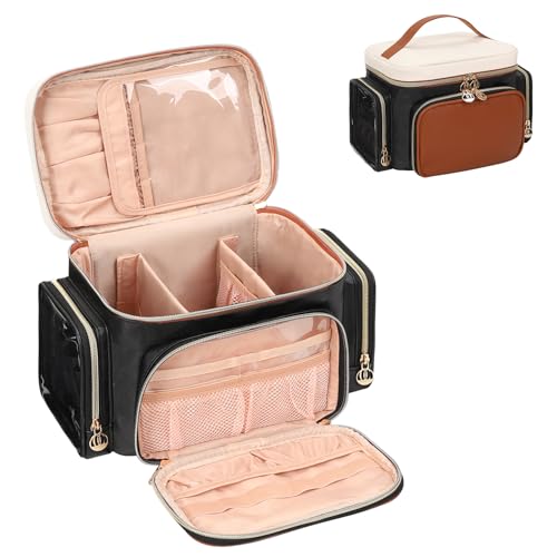 Bagmoly Large Makeup Bag Organizer with Brush Compartment