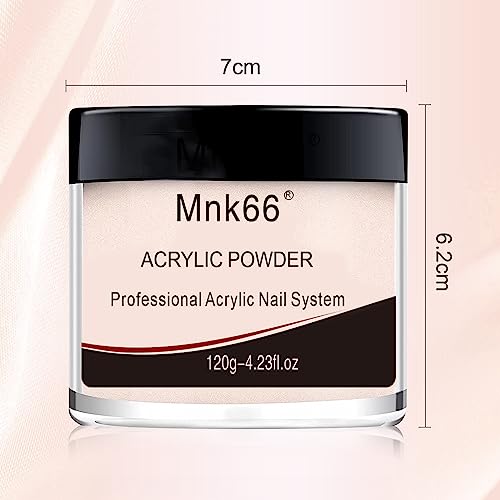 Mnk66 Acrylic Powder Professional Clear Pink Nude Milky White Acrylic Nail Powder for Nail Extension, French Nail Art 3D Flowers, Nail Carving, Beginner (YSJF004-30g)