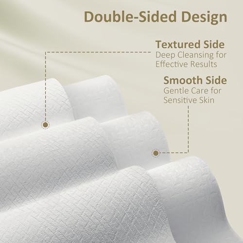Ourmed Life Face Towels, Disposable Biodegradable Facial Towels for Sensitive Skin, Lint- free Facial Wipes for Washing Face, Skincare and Makeup Remover, Dry Wipes, 10"¡¿7.9" Extra Large, 180 Count