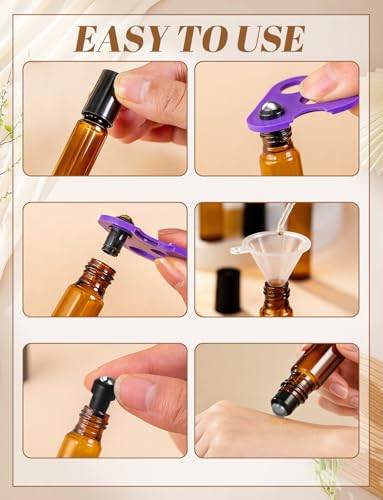 Essential Oil Roller Bottles 10ML Glass Amber 20-Pack