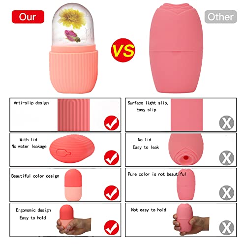 Ice Cube Roller Massager for Face - Reduce Puffiness & Migraine