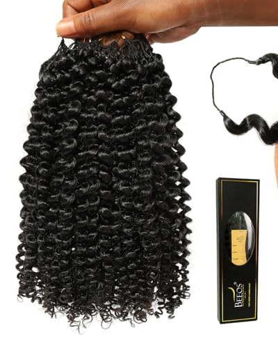 BEEOS Kinky Curly Crochet Hair 160g Human Hair 16 Inch