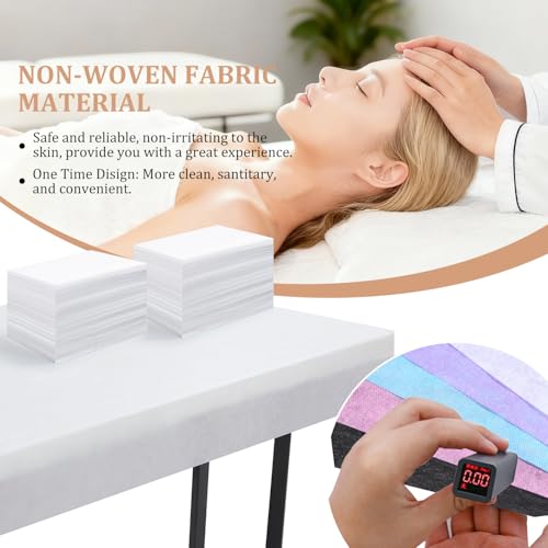 Disposable Bed Sheets 200 Pcs 31"x 71" Massage Table Cover Non Woven Fabric SPA Sheet Breathable for Massage Beauty Tattoo(White)