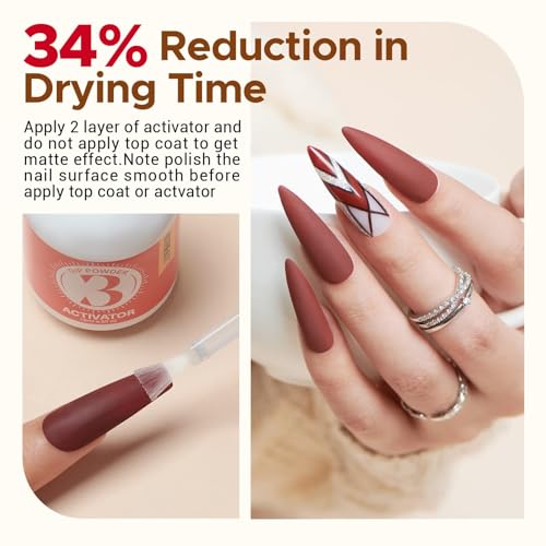 AZUREBEAUTY 2-in-1 Dip Powder Base & Top Coat Liquid Set with Activator